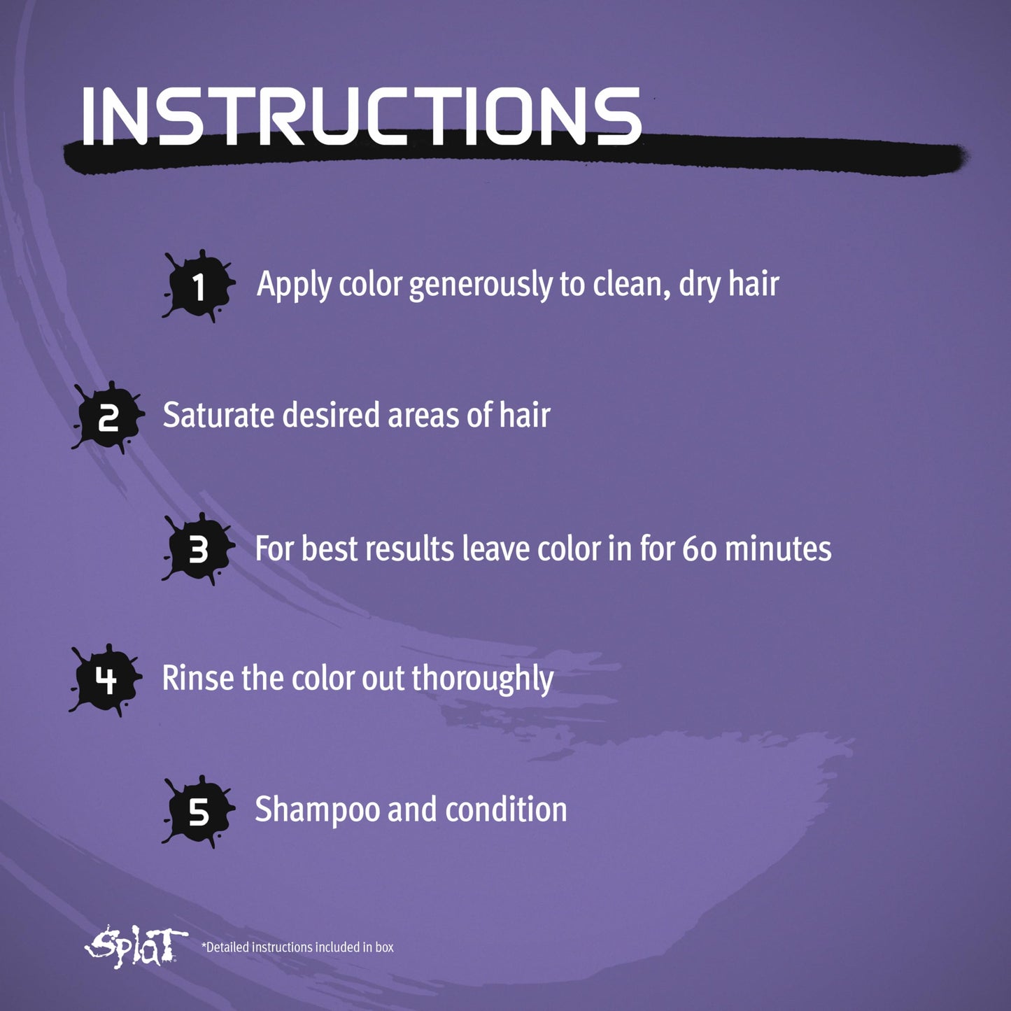 Splat Naturals Semi-Permanent Hair Color, Lavender, 6 fl. oz., 95% Natural Hair Dye Formula Lasts Up to 30 Washes, Vegan & Cruelty-Free Semi Permanent