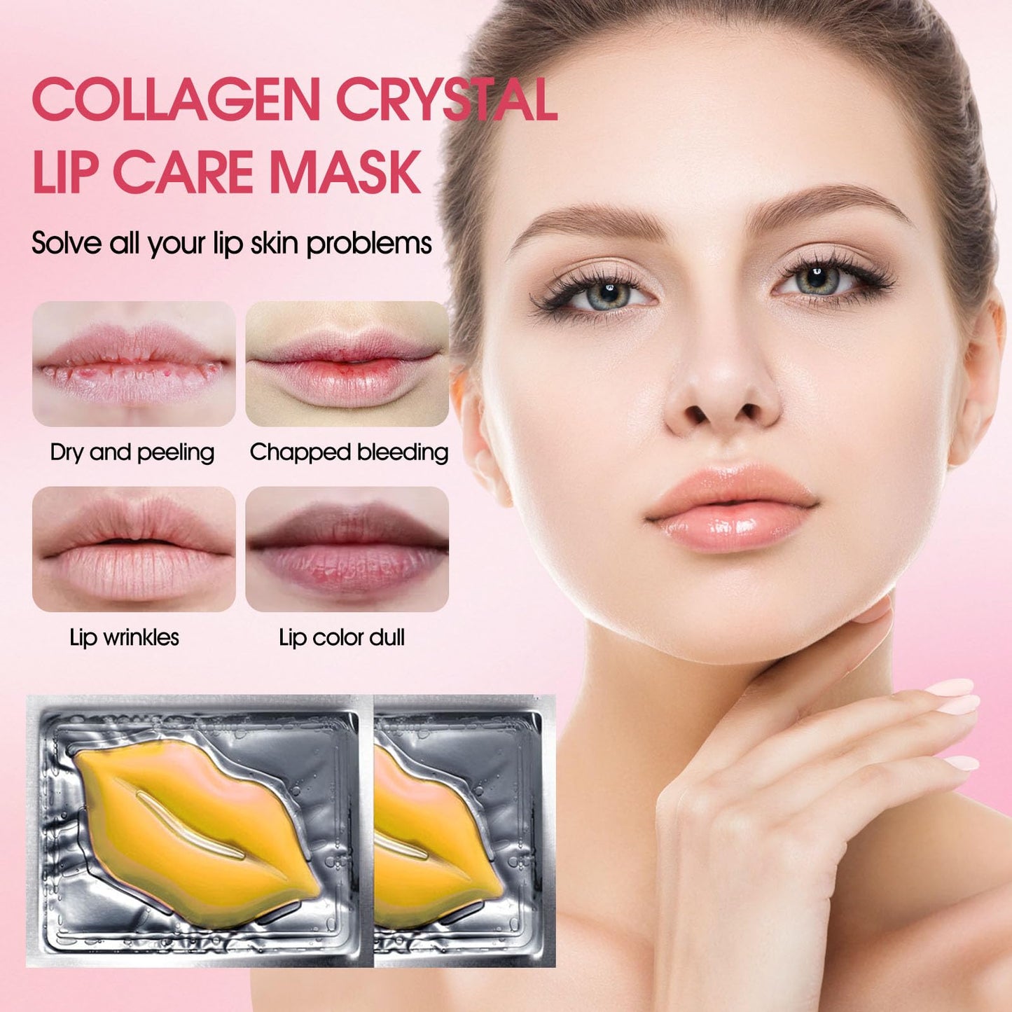 NIYET 30 pieces of Moisturizing Collagen Crystal Lip Mask - Anti-Ageing & Anti Chapped, Reduce lip Wrinkles, Fade Lip Color, Make Skin Smooth