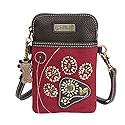 Chala Dazzled Paw Print Cellphone Convertible Strap Crossbody Handbag, Dog Lovers Gift