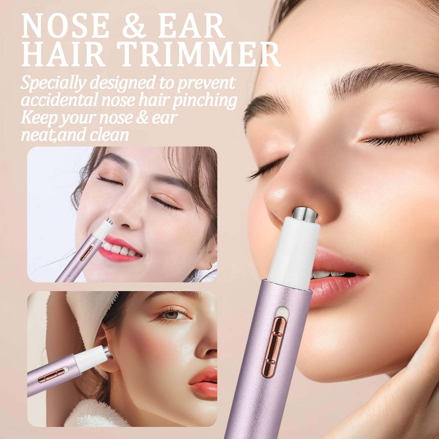 Yunmiss 2026 Rechargeable Nose and Ear Hair Trimmer for Women Men - Painless Facial and Eyebrow Hair Remover, Dual-Edge Blades, IPX7 Waterproof Beauty and Personal Care Yunmiss