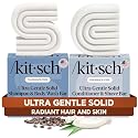Kitsch 2-in-1 Ultra Sensitive Shampoo Bar & Body Wash + Conditioner Bar & Shaving Soap - Fragrance-Free Bar Soap for Sensitive Skin & Scalp