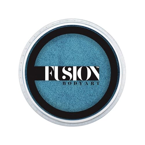 Fusion Body Art Pro Face Paint | Pearl Peacock Magic (25gm), Professional Quality Water Activated Shimmery Face & Body Paint Supplies Single Metallic