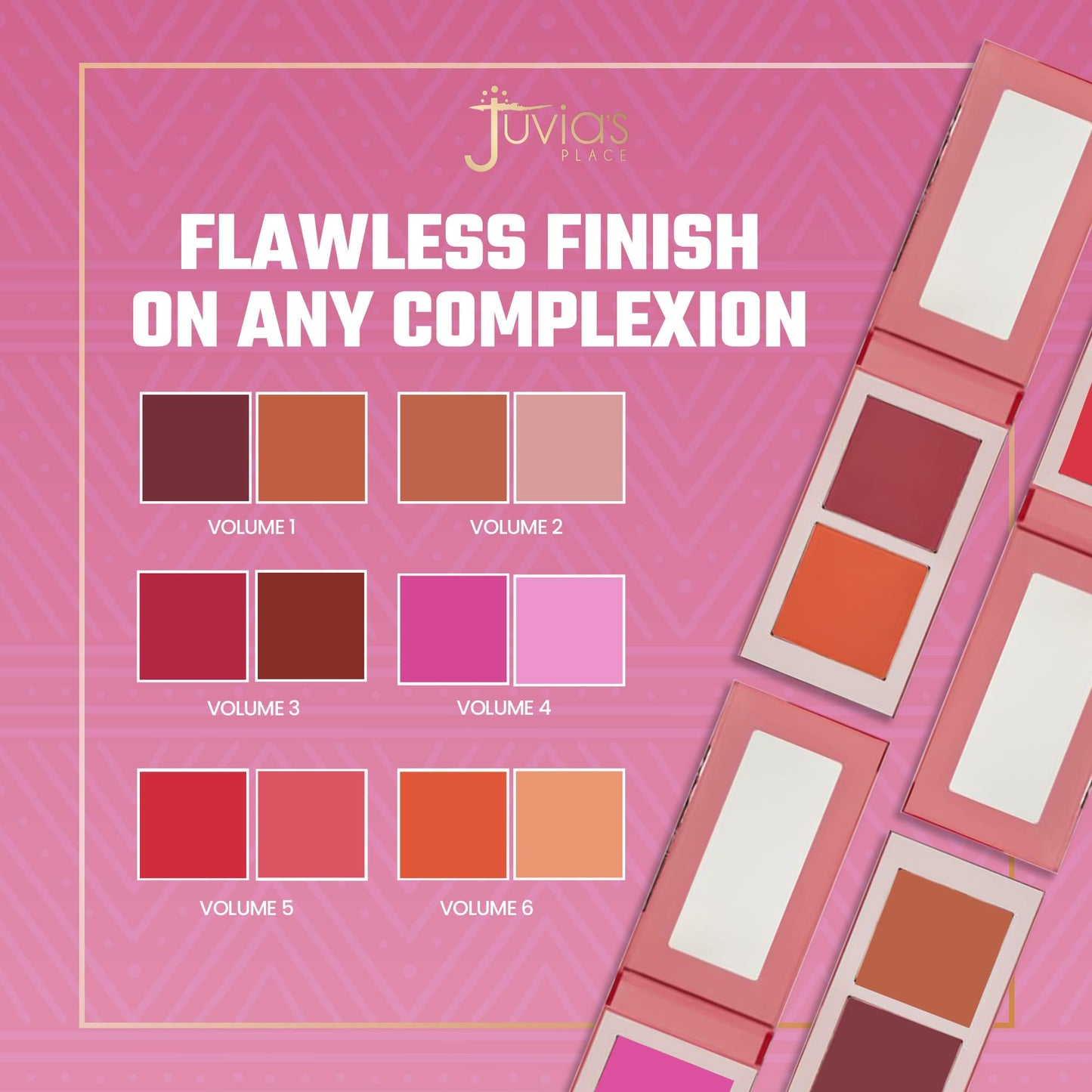 Juvia's Place Blushed Duo Blush Volume4 - Two Tone Pigmented Buildable Pressed Mineral Powder - Rosy Natural Cheeks Matte Fresh Finish for All Skin