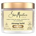 SheaMoisture Edge Control Strong Hold Gel+Flaxseed Jamaican Black Castor Oil Keeps Edges in Place,No Flakes,Infused With Hydrolyzed Corn
