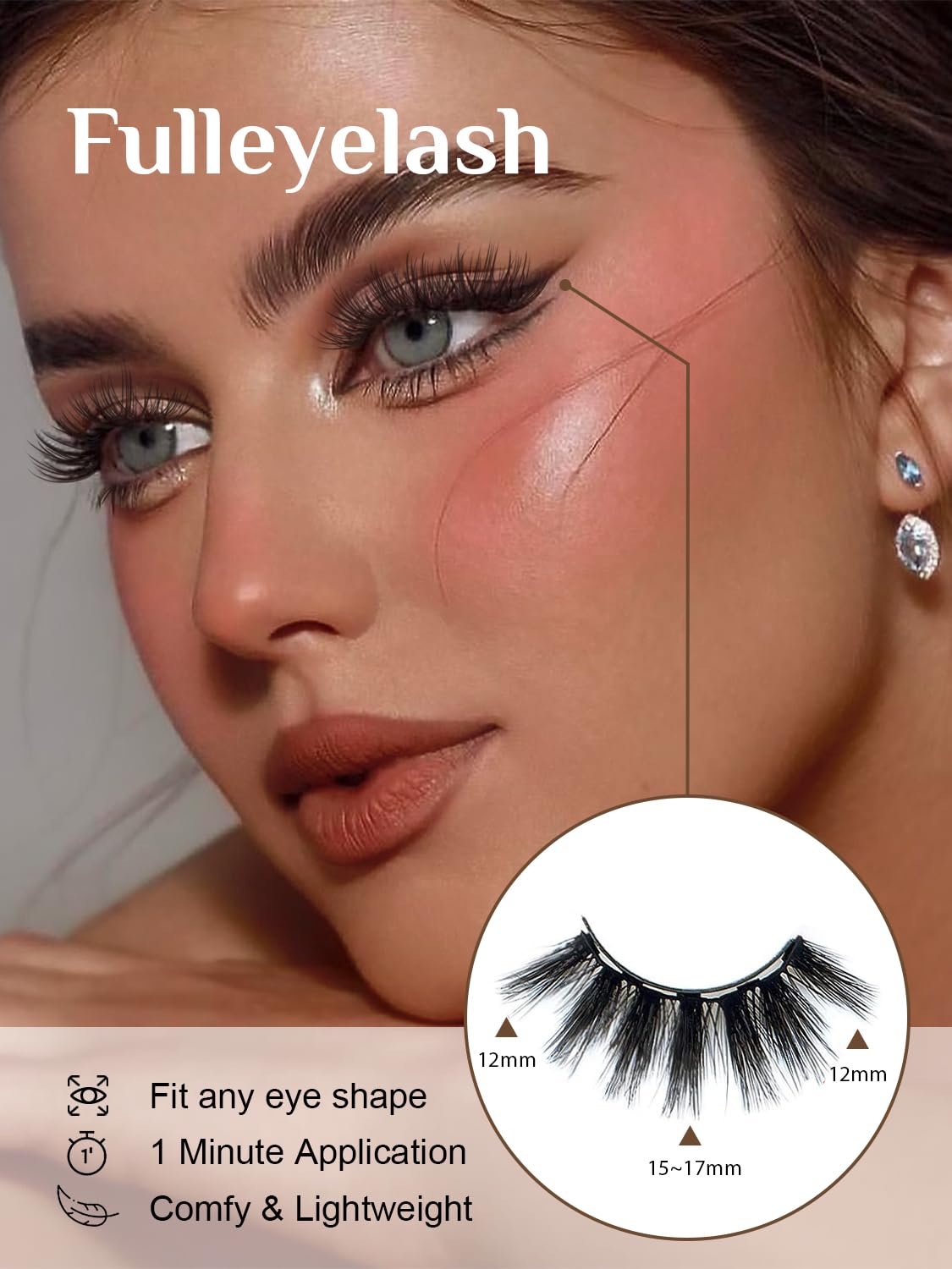 Sikkis Magnetic Eyelashes with Eyeliner - Magnetic Eyeliner and Lashes Kit, 5D Faux Mink Lashes,Eyelashes Long Reusable False Lashes (3 Pairs)