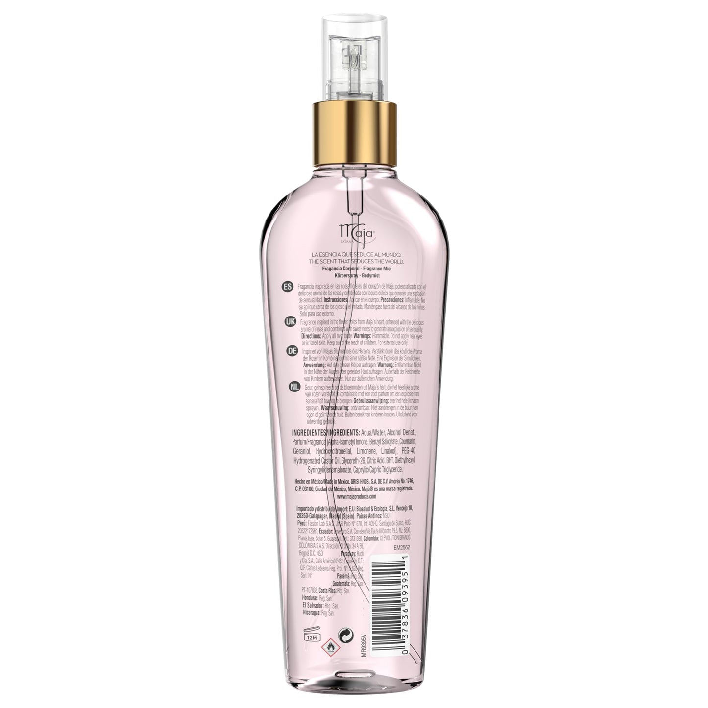 Maja Love Rose Perfumed Body Mist, Delicately Scented to refresh your Body with Flowers Essential Oils 8.1 Fl Oz, Spray Bottle