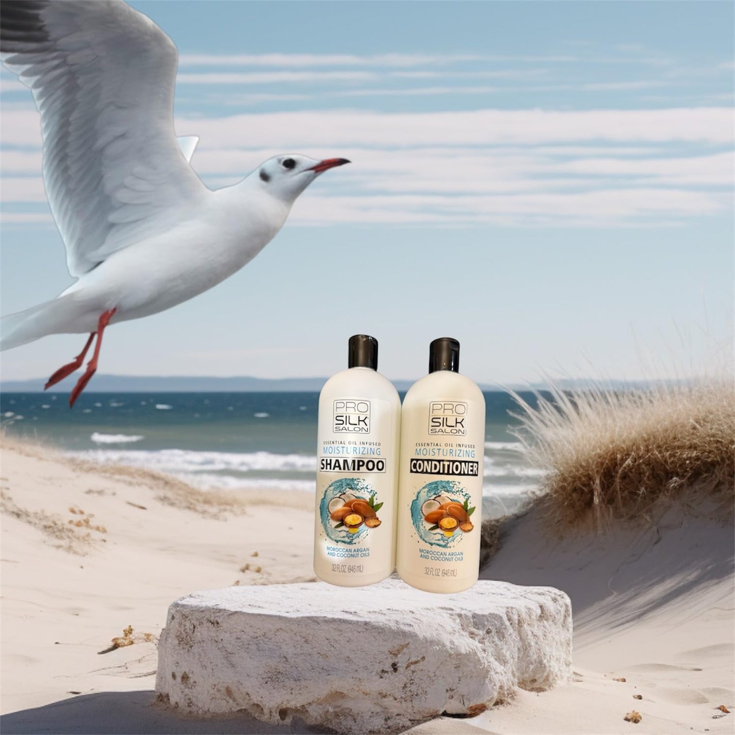 Duo shampoo & condicionador pro silk salon moracan argan adn coconut oil