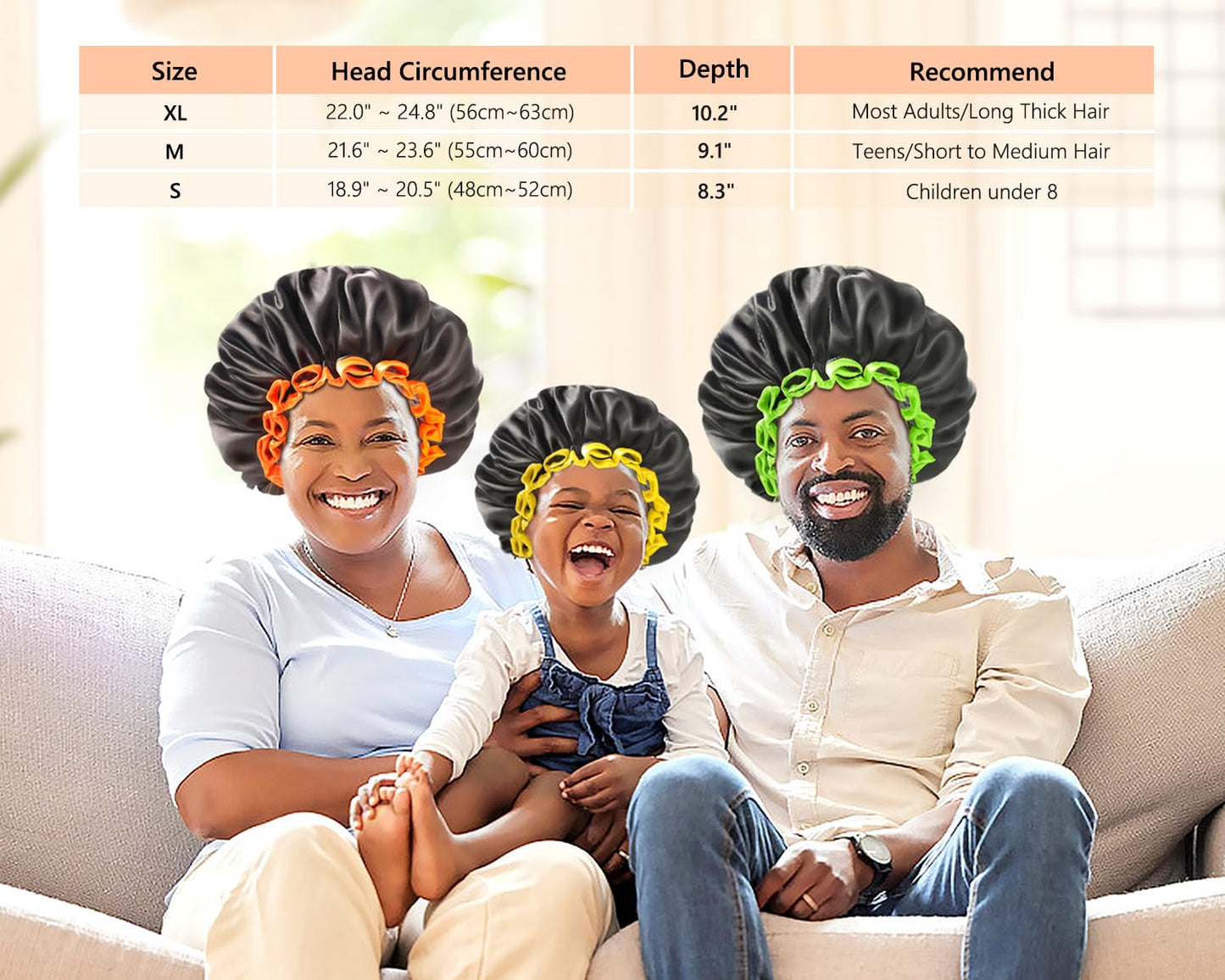 mikimini Small Black Shower Caps Pack of 2 for Kid, Double Layers Waterproof Bathing Hair Cap with Reusable Soft Comfortable PEVA Lining, Cute