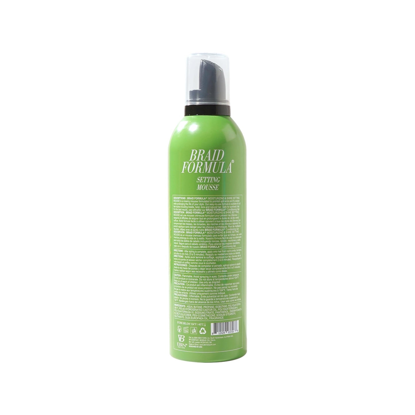 EBIN NEW YORK Braid Formula Setting Mousse (12.49 oz, Olive Oil)