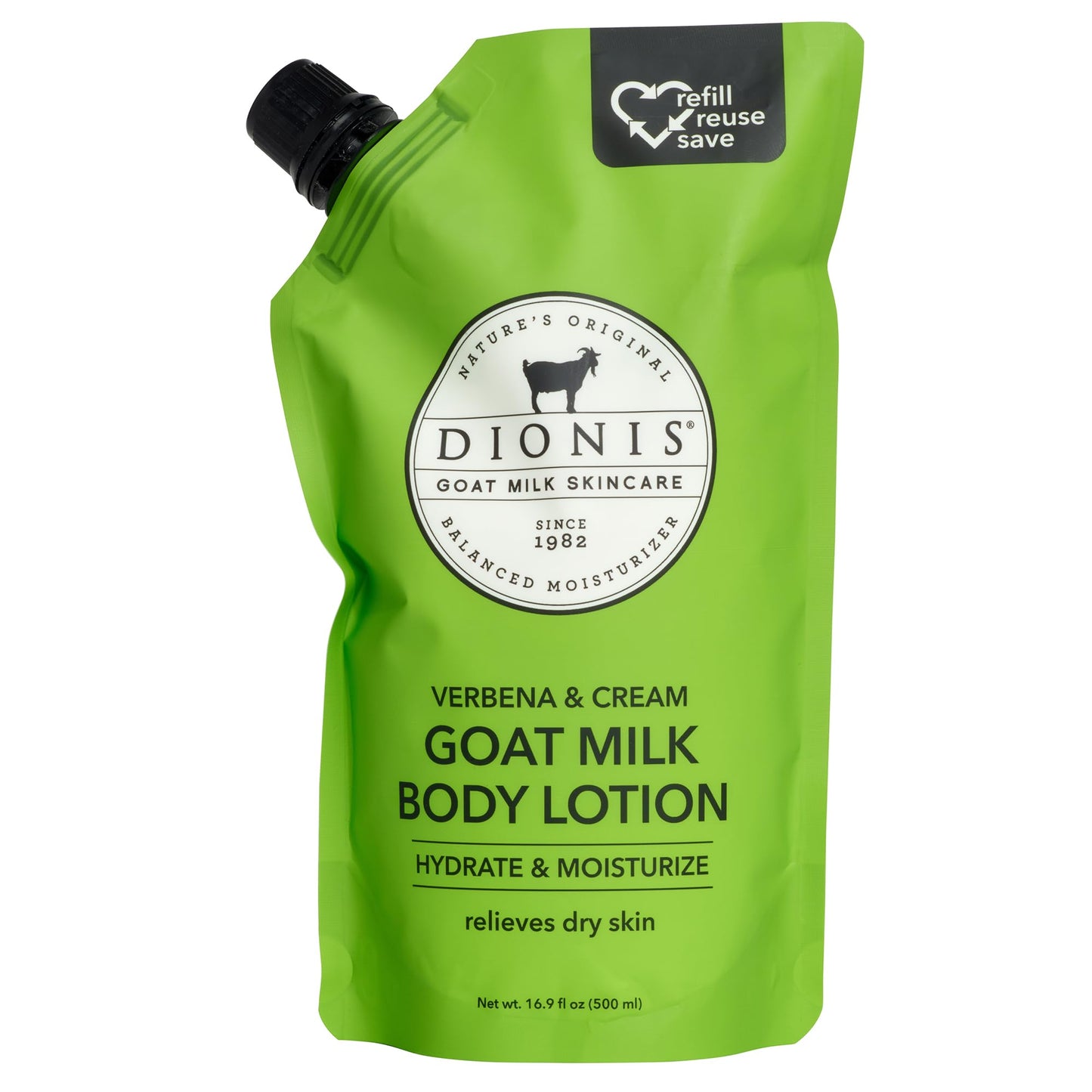 Dionis Goat Milk Lemon Verbena & Cream Body Lotion Refill Pouch 16.9 oz (Pack of 1)