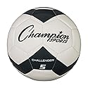 Champion Sports Challenger Soccer Ball, Size 5, Black/White