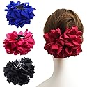 4 Pcs Large Silk Flower Bow Hair Claw Jaw Clips For Women Hair clamps