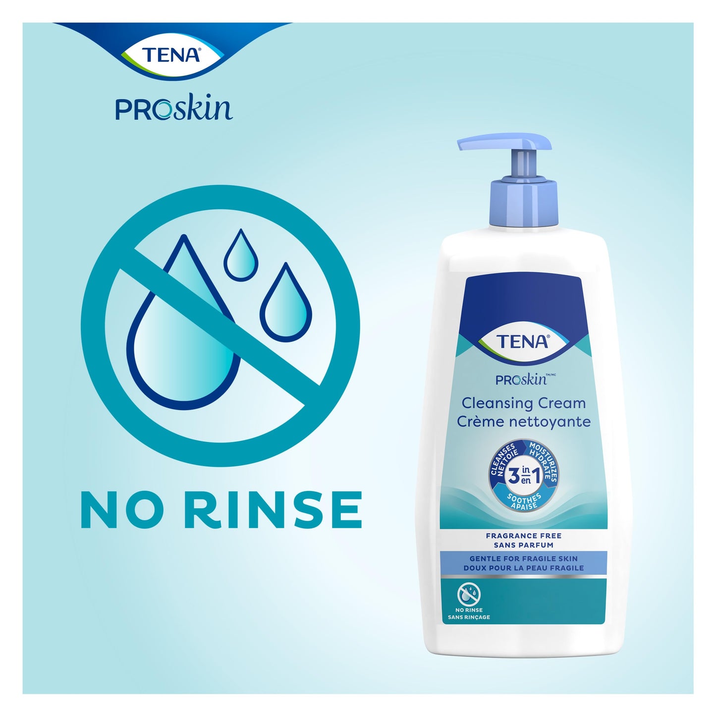 TENA ProSkin Cleansing Cream Cream Rinse-Free Body Wash Tube Mild Scent 16.9 oz. 64430 1 Ct