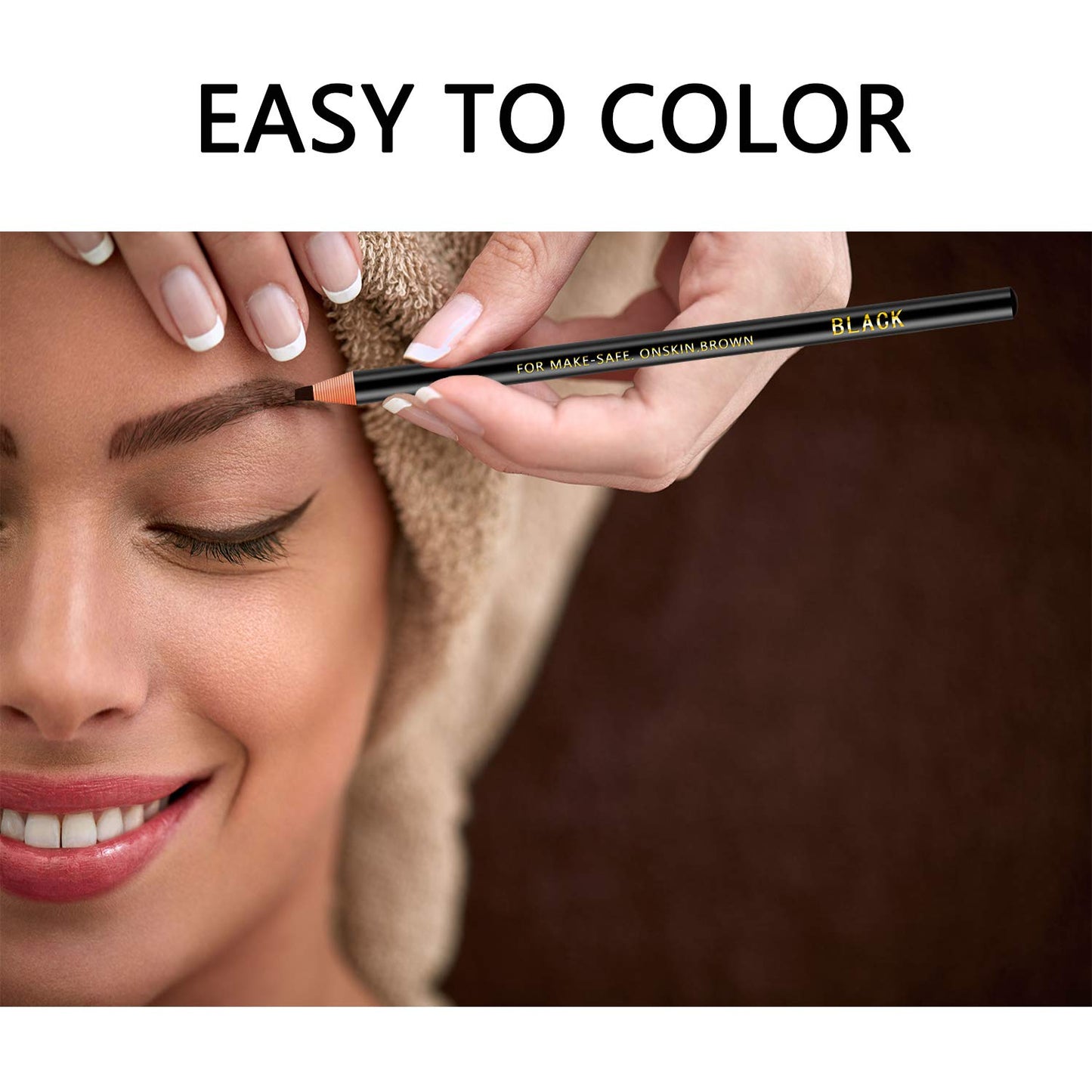 6 Piece Black Colour Waterproof Eyebrows Pencil Tattoo Makeup And Microblading Supplies Kit-Permanent Eye Brow Liners In Waterproof Eyebrow Pencils
