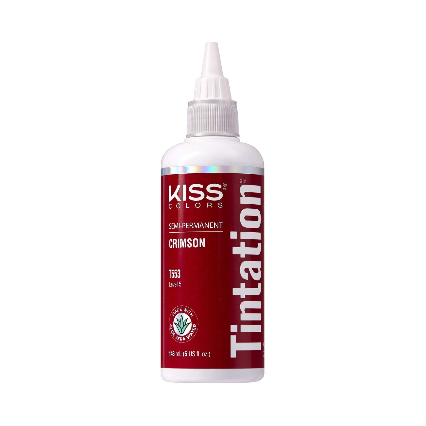 Red by Kiss Tintation Semi-Permanent Hair Color, Aloe Vera Water Based, Argan Oil, Olive Oil, Collagen & Keratin, Long-Lasting Color Dye (Crimson, 5