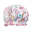 allydrew Reusable Women's Waterproof Shower Caps for Long Hair, Hello Laughter