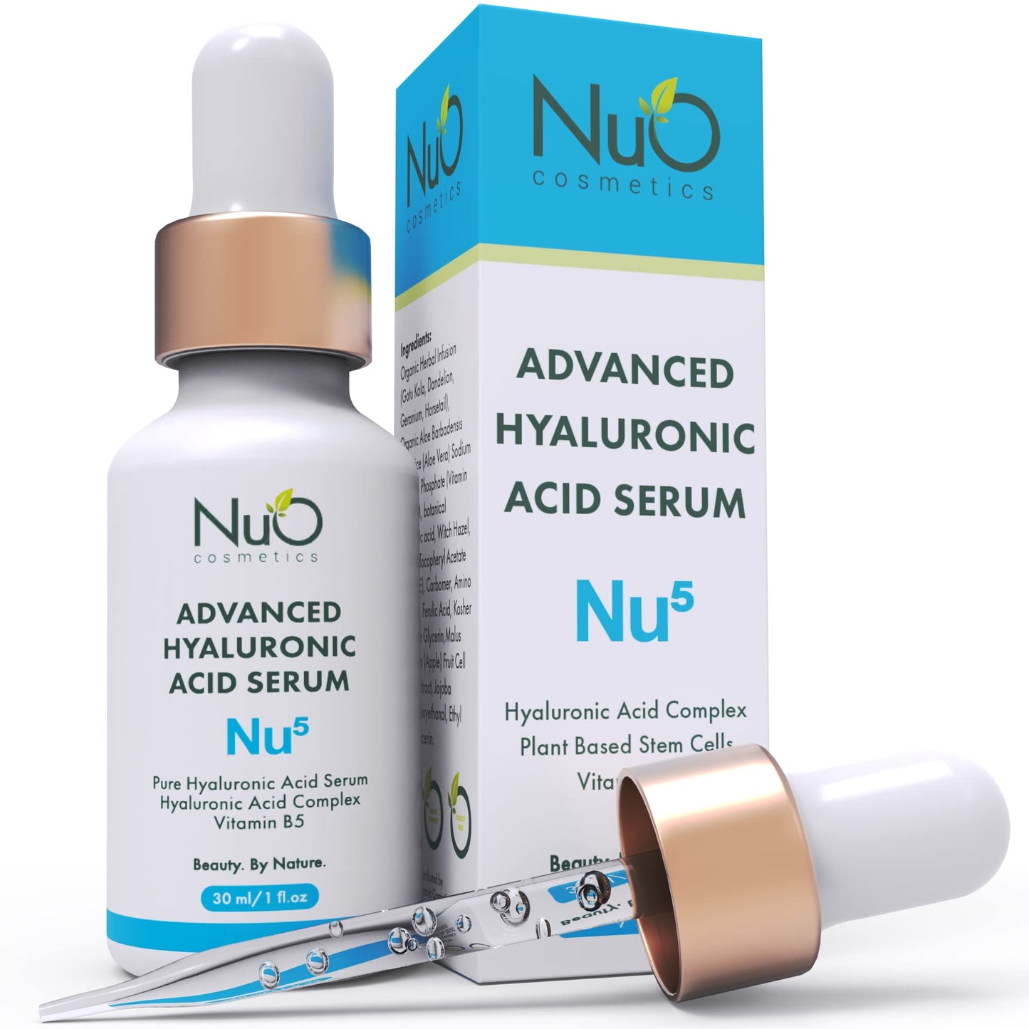 nuorganic Hyaluronic Acid + B5 + Plant Stem Cells: Skin Feels Hydrated, Plumper, Dewy and Rejuvenated - PhytoCellular Science + Multi Molecular + 100