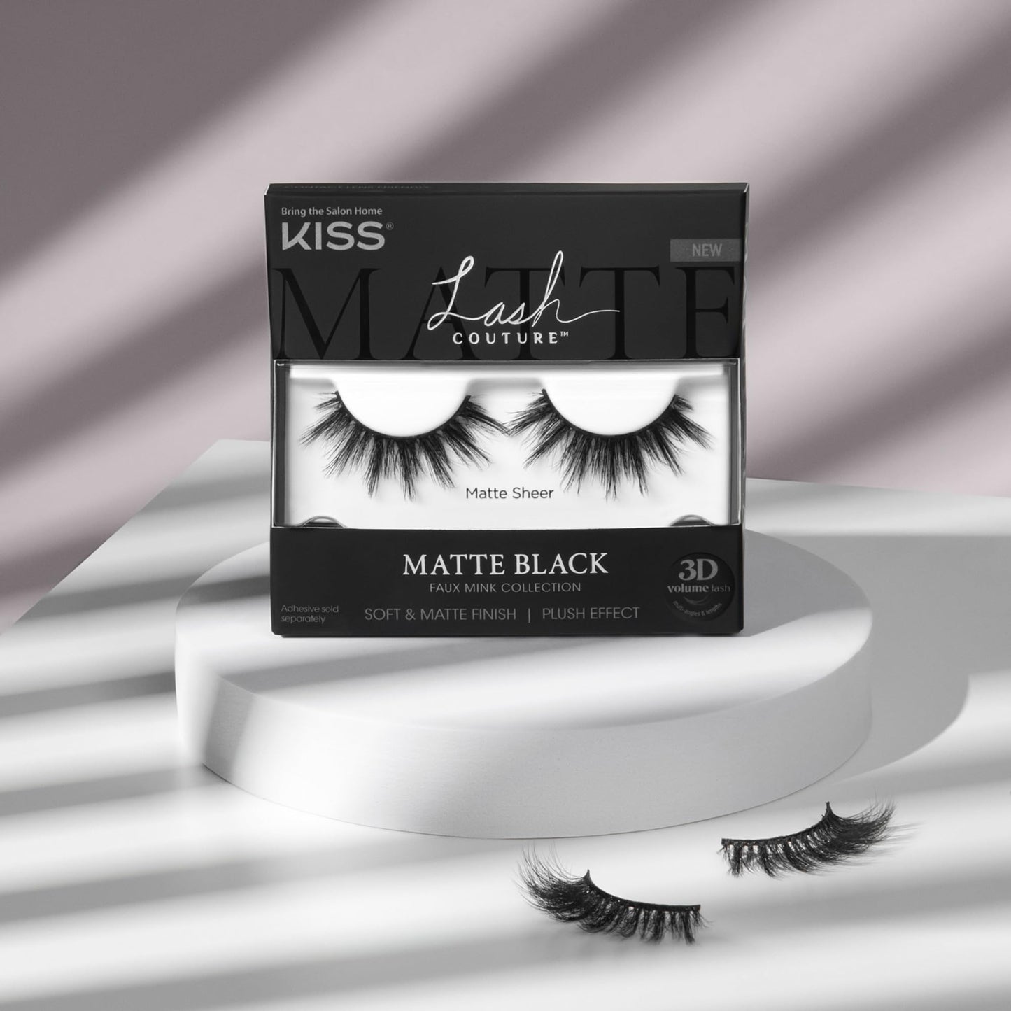 KISS Matte Black, False Eyelashes, 'Matte Sheer', 16mm, Includes 1 Pair Of Lash, Easy to Apply, Reusable Lash Clusters