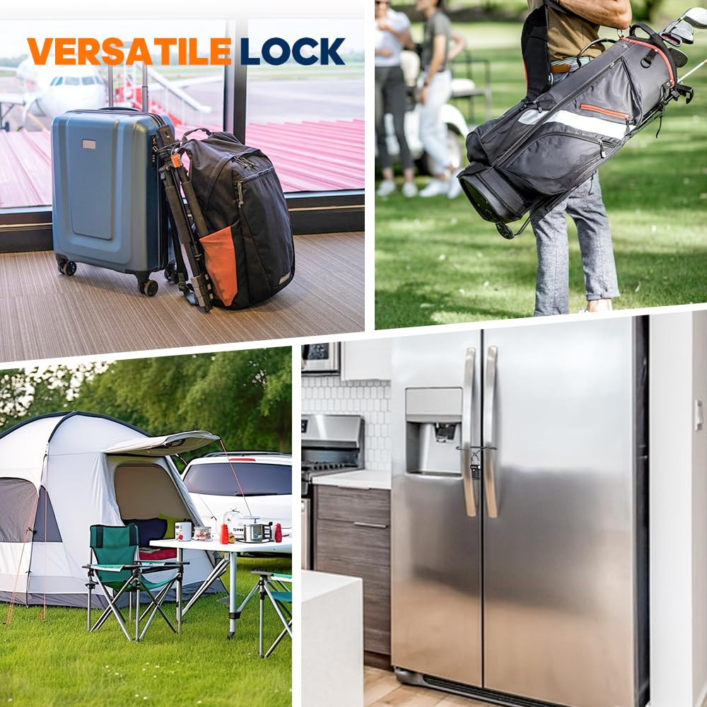 SURE LOCK TSA Approved Luggage Lock – 3-Digit Combination with Open Alert, Extra Long Cable, Easy-Read Dials for Suitcase & Travel