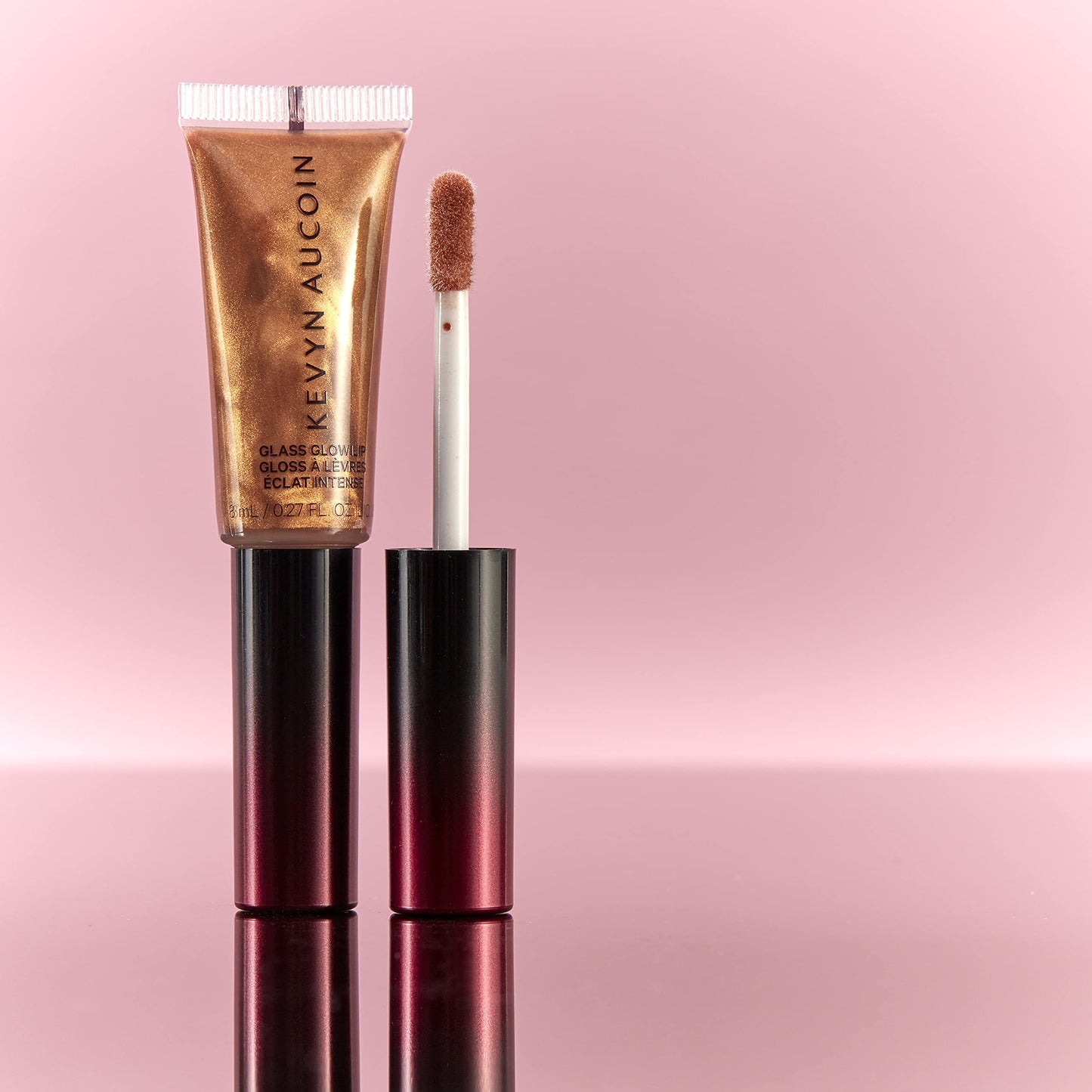 Kevyn Aucoin Glass Glow Lip, Spectrum Bronze: Multi-purpose lip gloss highlighter. 3D reflective glaze, comfortable wearing, non-sticky. Moisturize,