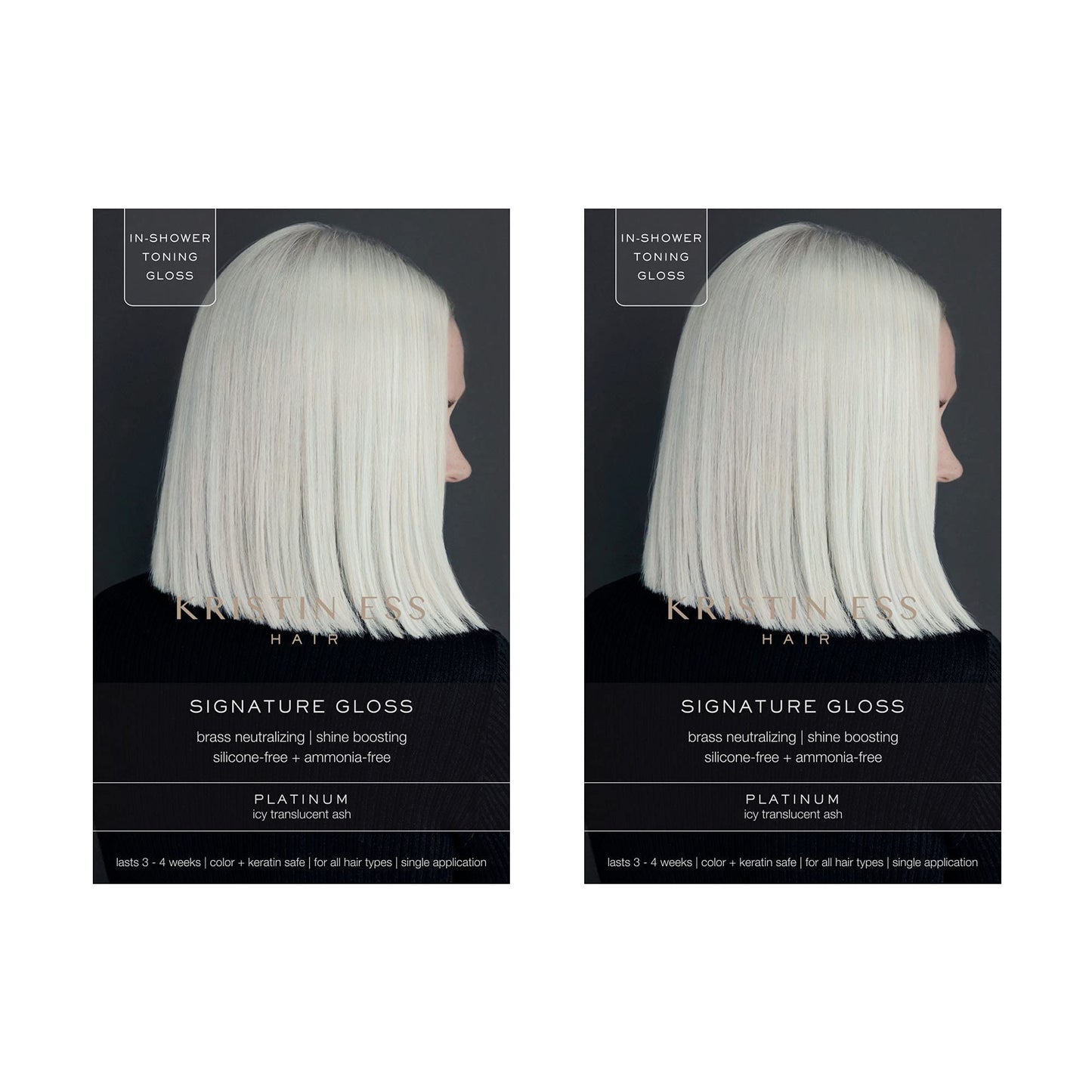Kristin Ess The One Signature Hair Gloss - Platinum: Icy Translucent Ash (Pack of 2)