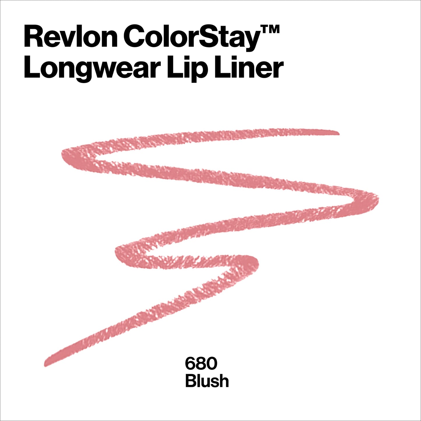 Revlon Colorstay Lip Liner Makeup with Built-In Sharpener, Longwear Rich Colors, Smooth Application, 680 Blush, 0.01 oz