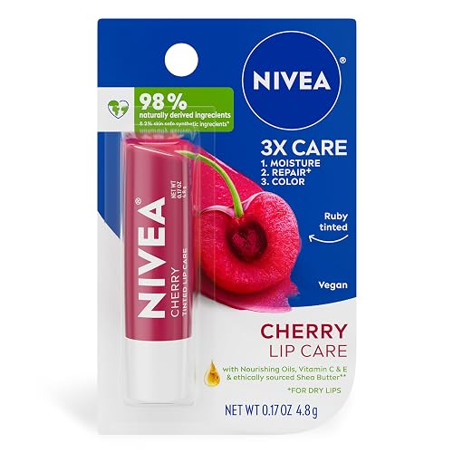 NIVEA Cherry Lip Care - Tinted Red for Beautiful, Moisturized Lips - .17 oz. Stick