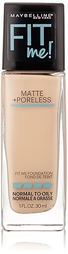 Maybelline New York Fit Me Matte Plus Pore Less Foundation Makeup, Natural Ivory, 1 Fluid Ounce