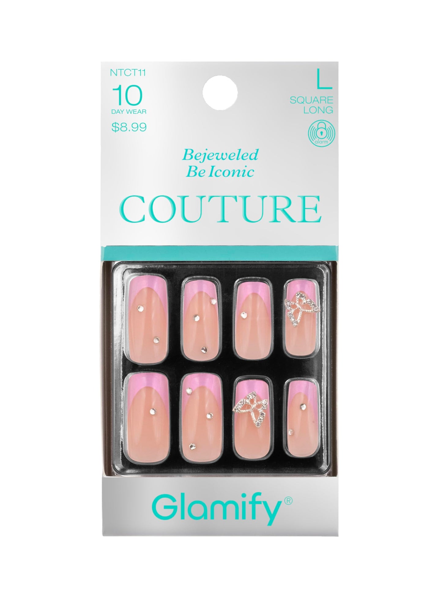 Glamify by Absolute New York Couture Press On Nails - Luxury Rhinestone & Charm Fake Nails, Glossy Reusable Salon Style Acrylic Nails Kit with Glue Beauty & Personal Care Absolute New York