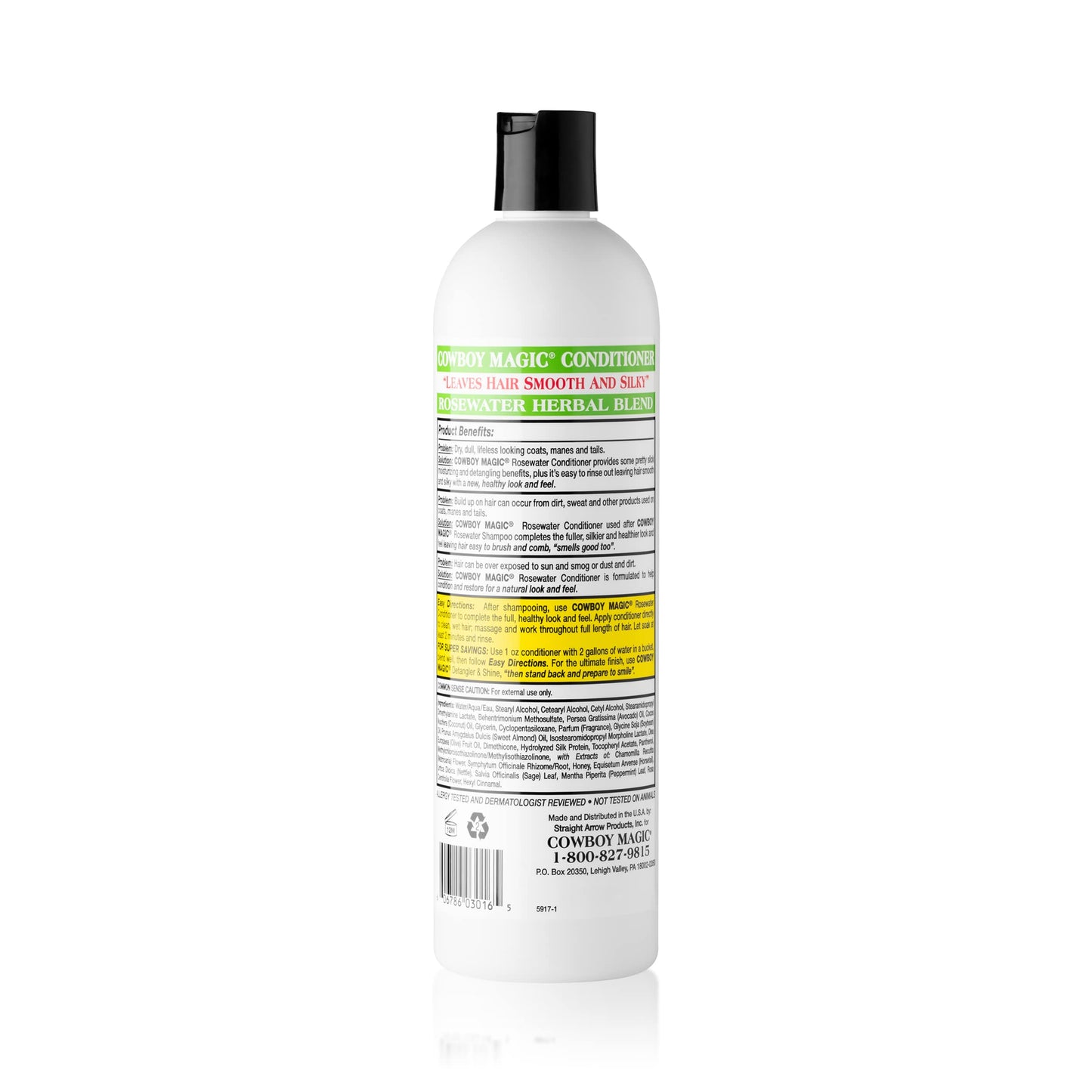 Cowboy Magic Rosewater Conditioner REVITALIZES and DETANGLES 16 Ounce