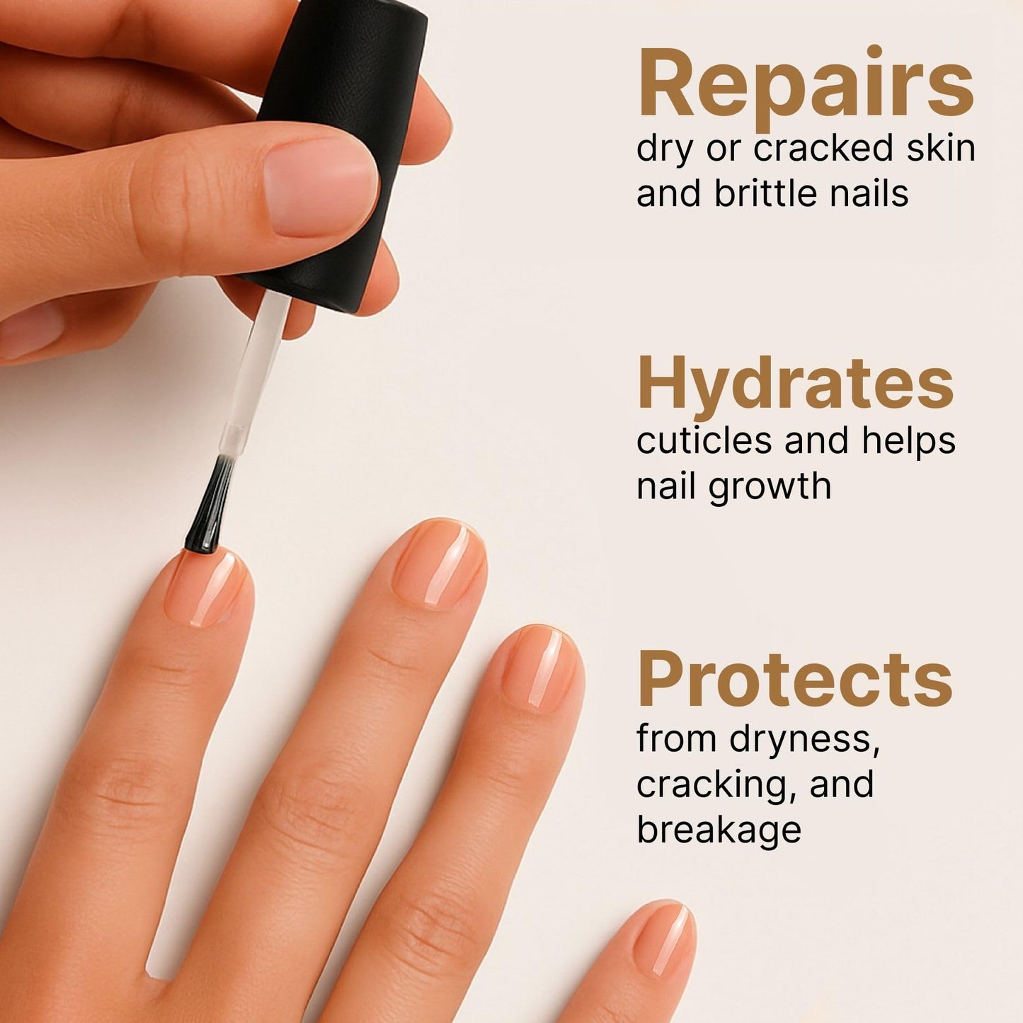 C CARE Sweet Almond Cuticle Oil For Nails - Repairs Cuticles Overnight - Moisturizes and Strengthens Nails and Cuticles - Dropper & Brush included