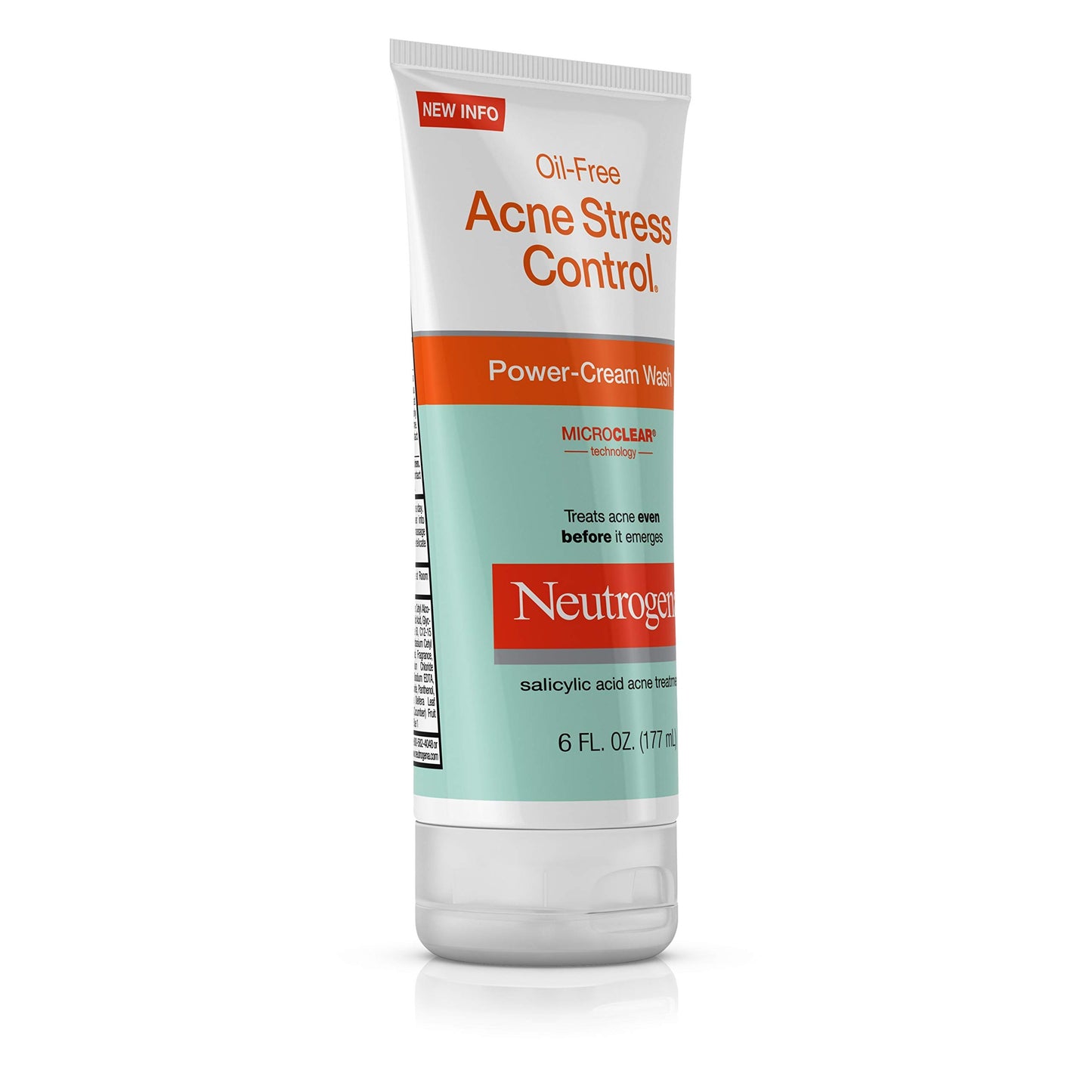Neutrogena Oil-Free Acne Stress Control Power-Cream Wash, Multi, Cucumber, 6 Ounce