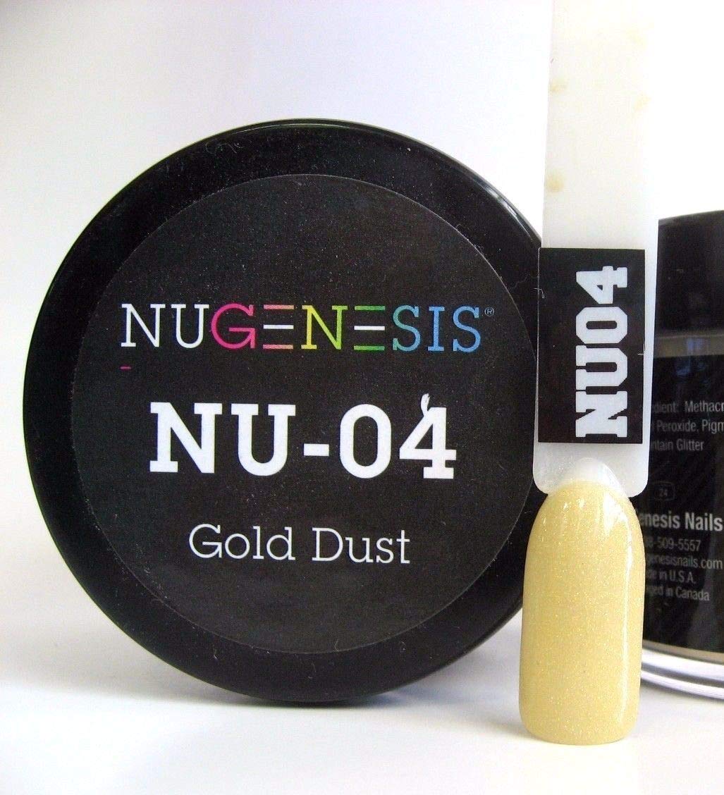 NuGenesis Nail Dipping Powder Color 1.5oz/43g Jar - (NU04 GOLD DUST) Beauty & Personal Care Nugenesis