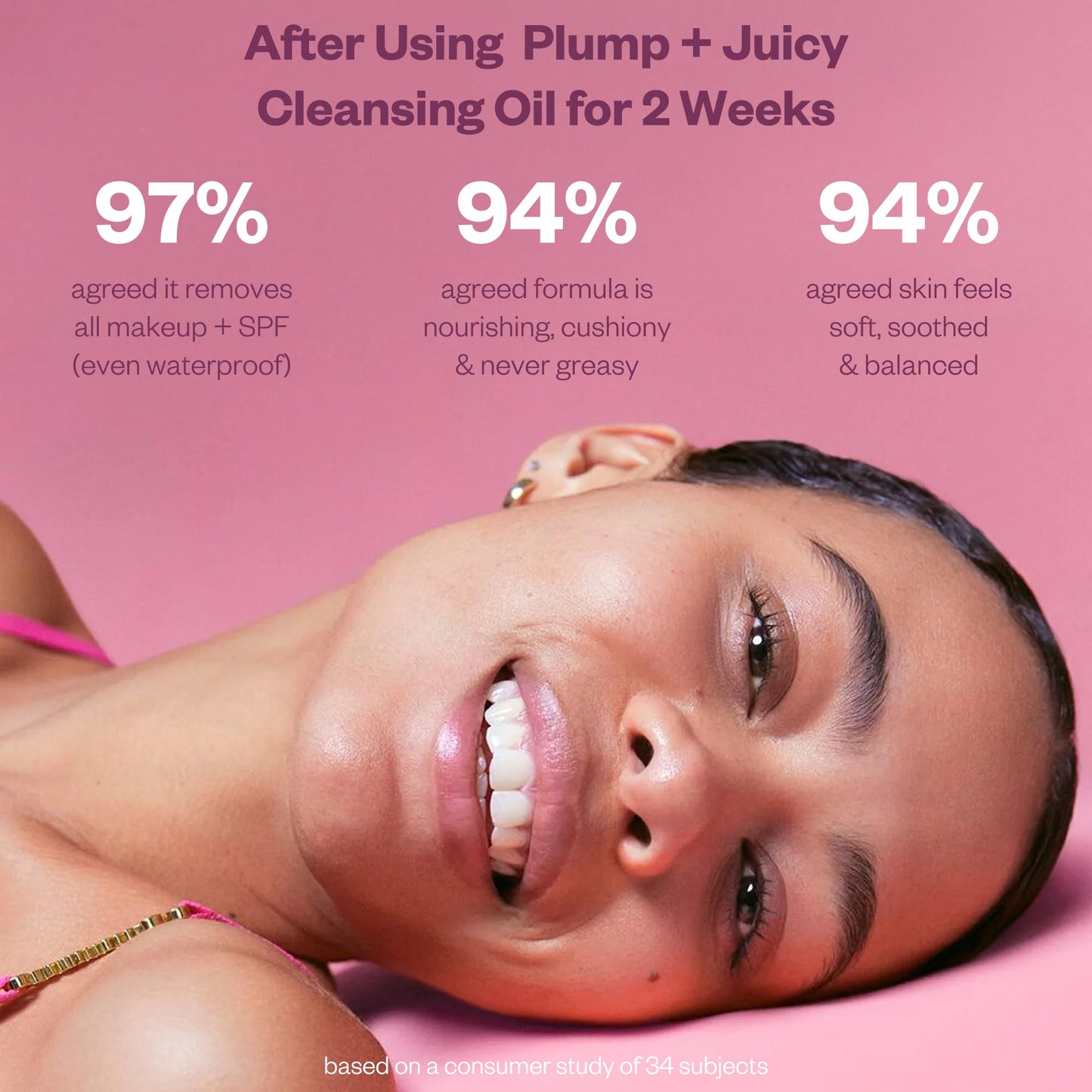 Kosas Plump + Juicy Cushiony Calm Botanical Cleansing Oil - Hydrating Makeup Remover for Sensitive Skin, Non-Greasy Oil Cleanser with Ceramides