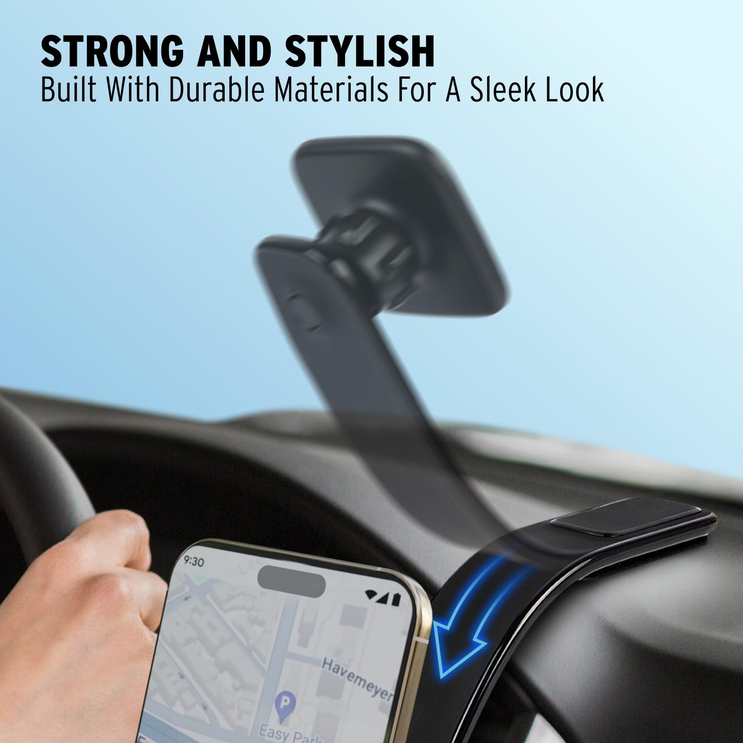 Car and Driver Magnetic Phone Holder for Car, Dashboard Phone Mount with Flexible Aluminum-Alloy Arm, Compatible with MagSafe Devices and iPhone 16…