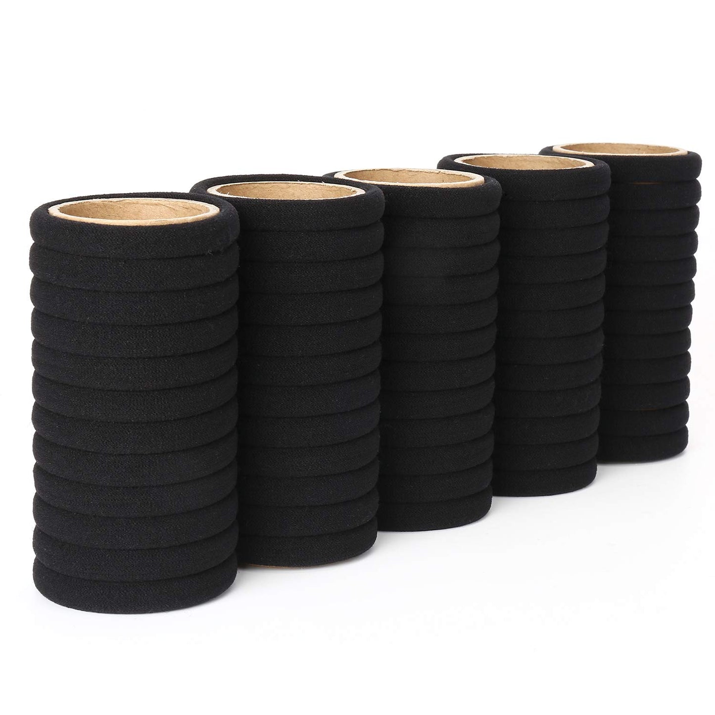 Qarwayoc 50PCS Thick Hair Ties, Cotton Hair Ponytail Holders for Women Men, Seamless Large Hair Bands Ties, 2 Inch in Diameter, 5 Colors Beauty and Personal Care Qarwayoc