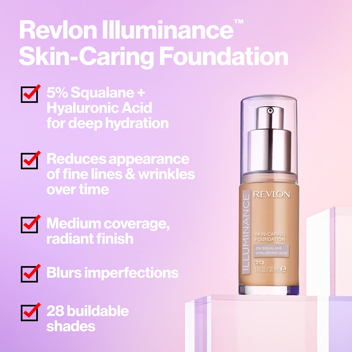 Revlon Illuminance Skin-Caring Liquid Foundation, Hyaluronic Acid, Hydrating and Nourishing Formula with Medium Coverage, 417 Warm Caramel, 1 fl oz