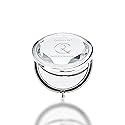 Contours Rx Crystal Compact Makeup Mirror - Dual-Sided 1x & 2X Magnification - Portable, Stylish Metal Frame for Folding Mirror, Beauty Touch-Ups