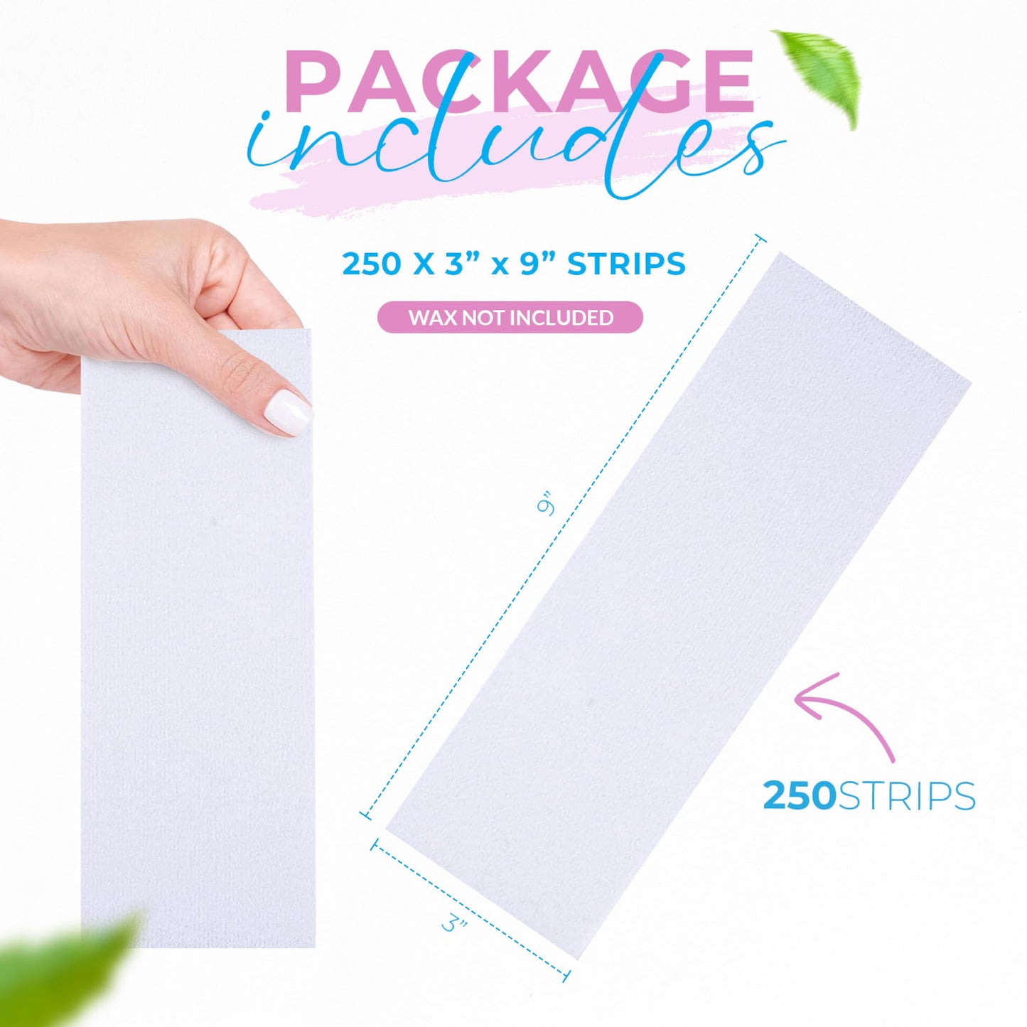 Tifara Beauty Non Woven Large 3x9 Body and Facial Wax Strips (250)