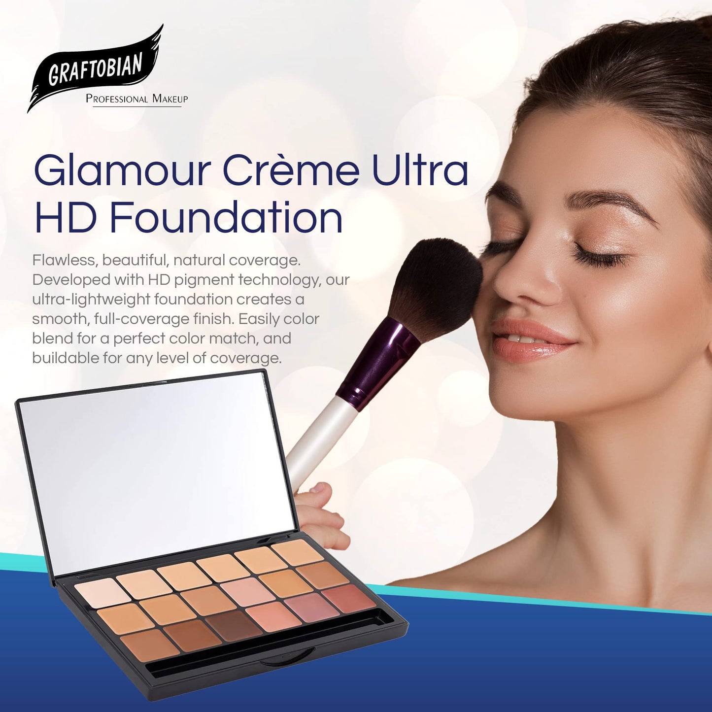 Graftobian HD High-Definition Super Palette - Foundation Palette, Professional Face Cream Palette, Contour & Coverage Face Makeup, Artist Kit