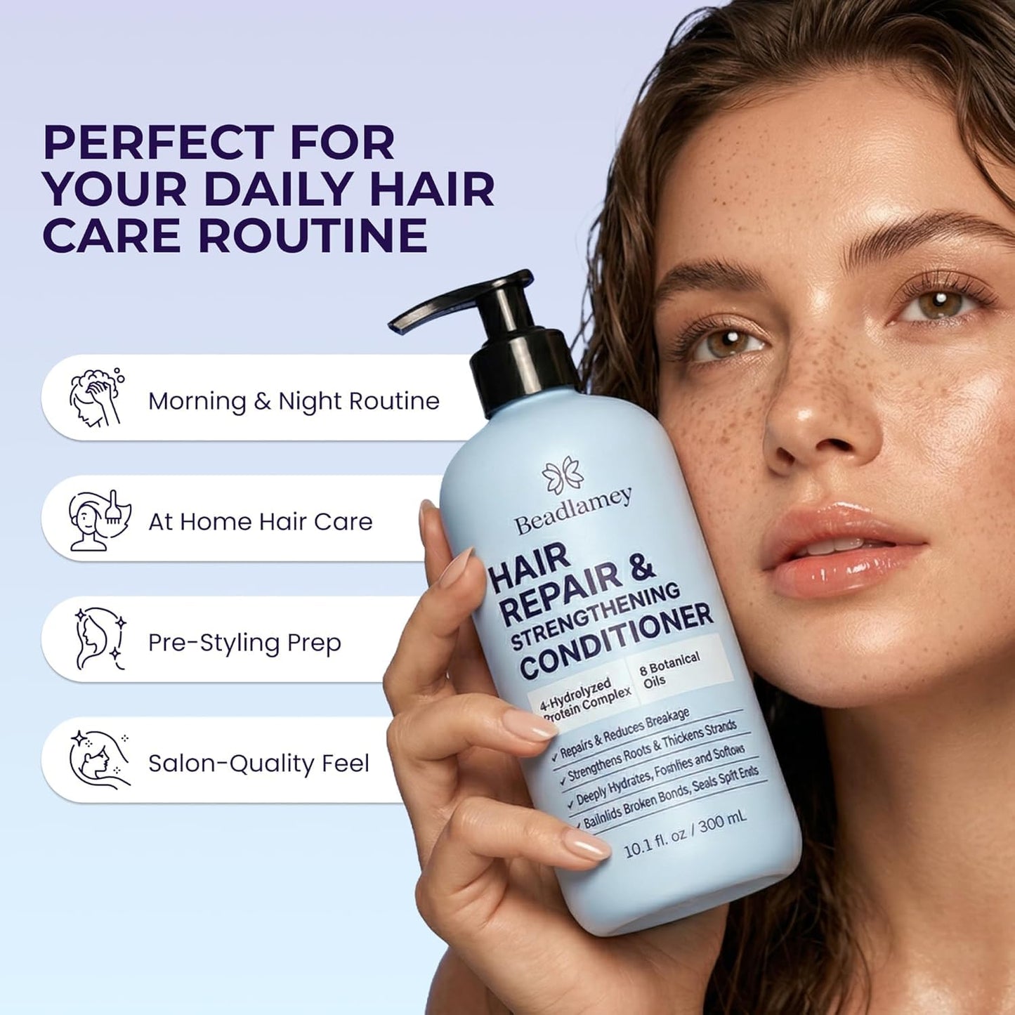 Biotin Shampoo & Conditioner Set For Longer Hair: Promotes Healthy Hair Growth, Strengthens Damaged Hair, Prevents Hair Breakage, Infused With Biotin