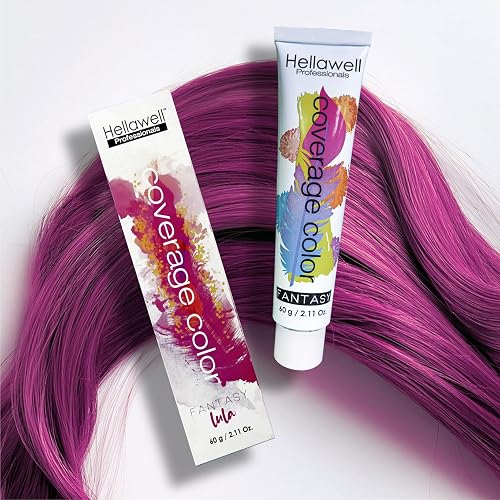 Hellawell Professional Hair Dye. Coverage Color Fantasy - Semi-permanent oxidation coloring cream. Lula 2.11oz
