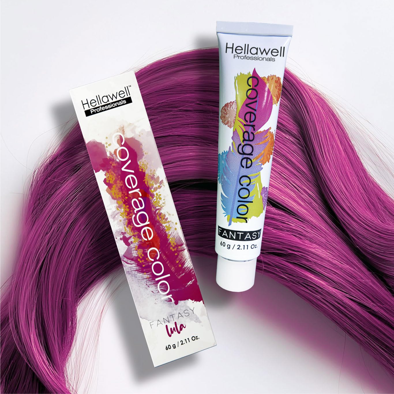 Hellawell Professional Hair Dye. Coverage Color Fantasy - Semi-permanent oxidation coloring cream. Lula 2.11oz