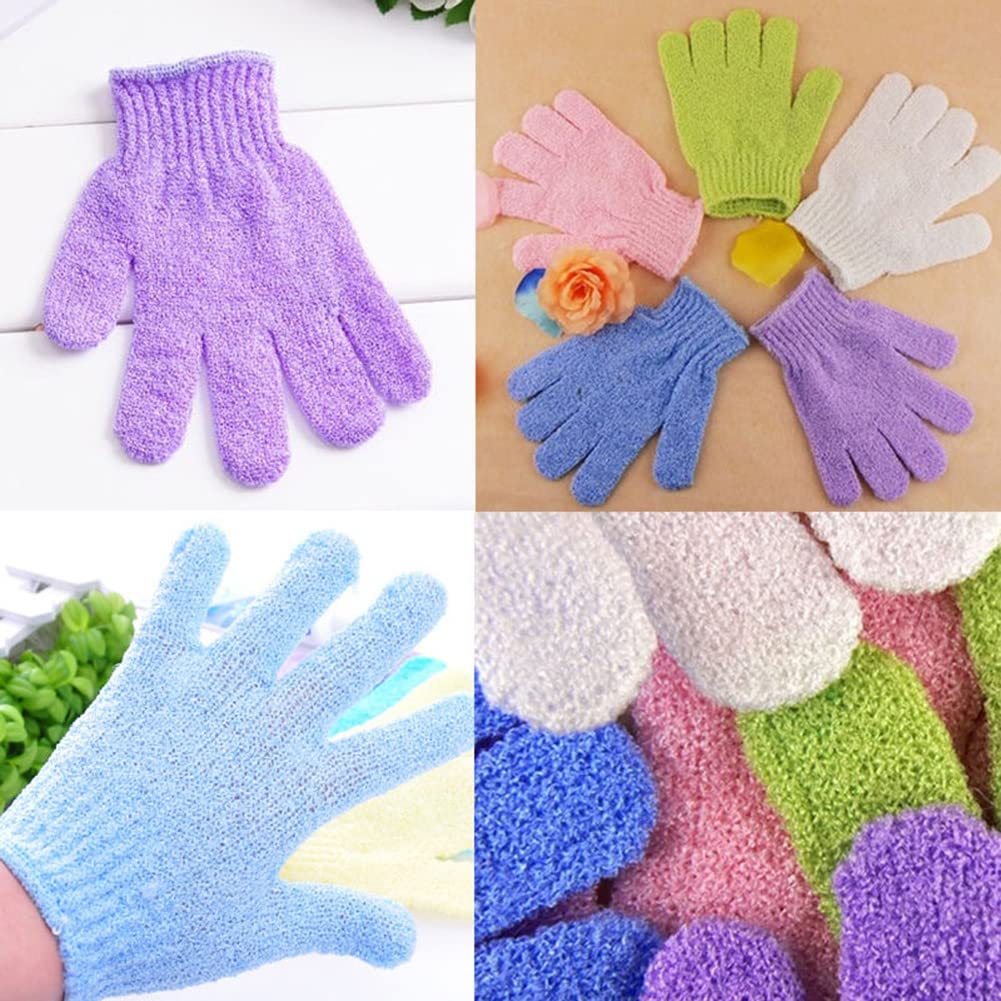 Exfoliating Bath Glove for Shower, Heavy Exfoliation, Body Scrub Shower Scrubber, Shower Exfoliating Glove for Women & Men, Loofah Shower Glove Beauty and Personal Care Bluelans