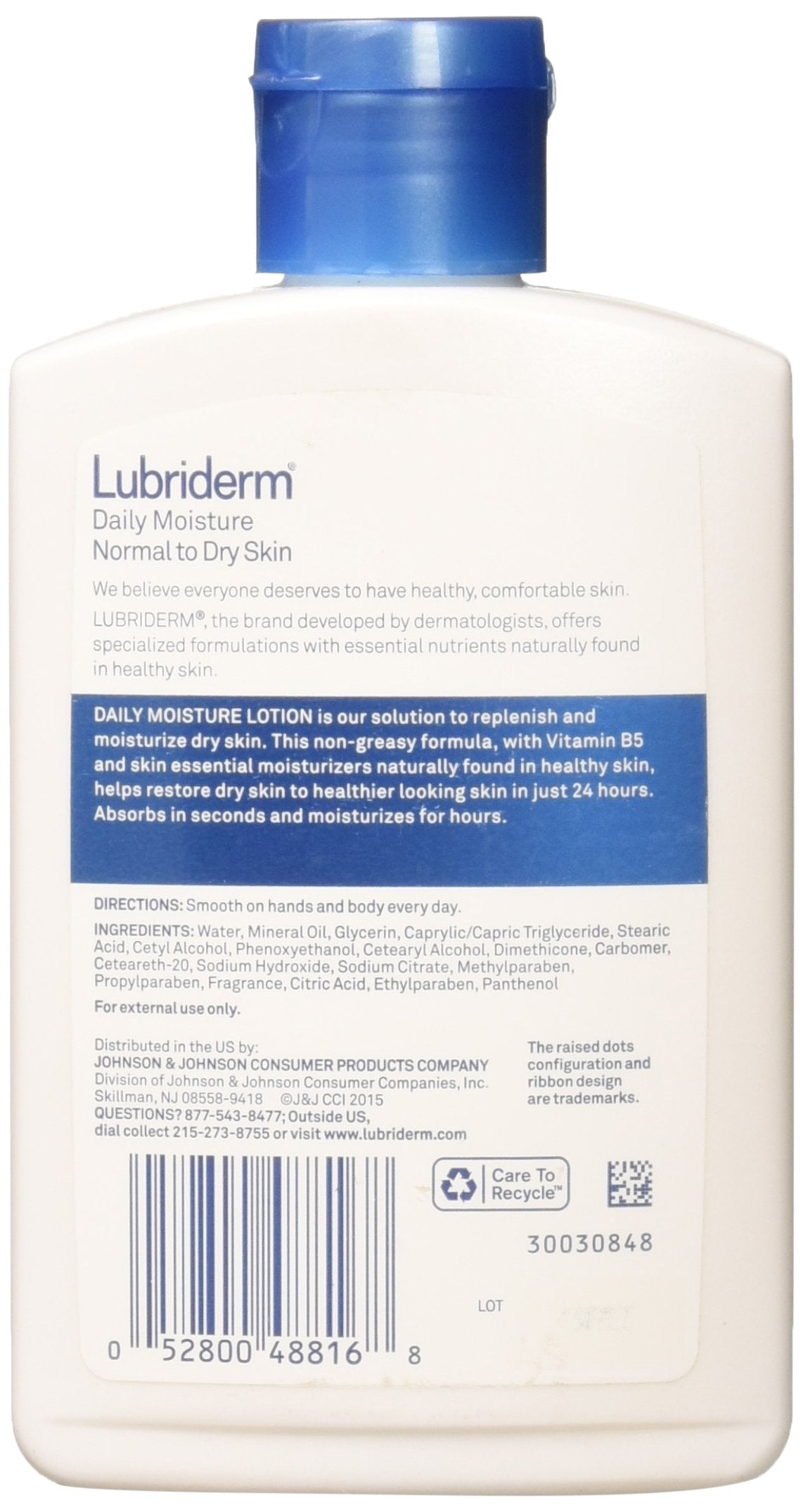 Lubriderm Daily Moisture Lotion for Normal to Dry Skin, 6 fl oz (177 ml)