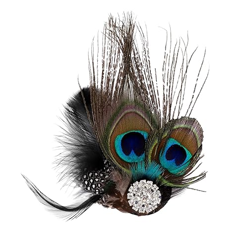 Song Qing Fascinator Hair Clips Peacock Feather Hair Clip Pin for Women Brides Bridesmaids Onesize