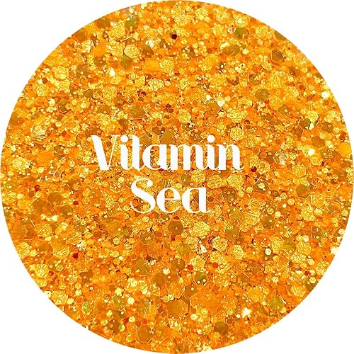Orange Polyester Glitter | Craft Glitter | Glitter for Arts & Crafts | Tumblers | Cosmetics | Nails | Epoxy Resin Art | Slime | DIY | Body Glitter | 1