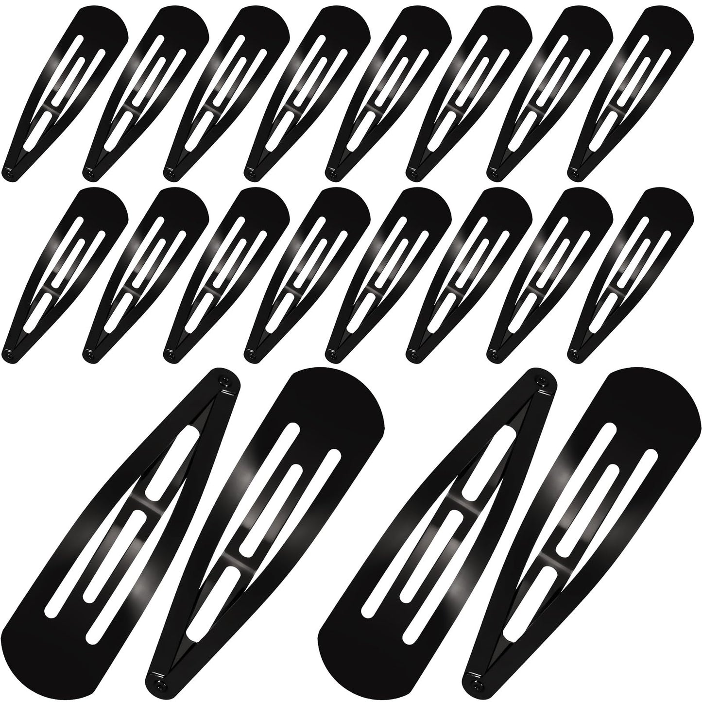 WILLBOND 30 Pieces 3.1 Inch Large Metal Snap Hair Clips Nonslip Barrettes Women Hair Accessories(Black)