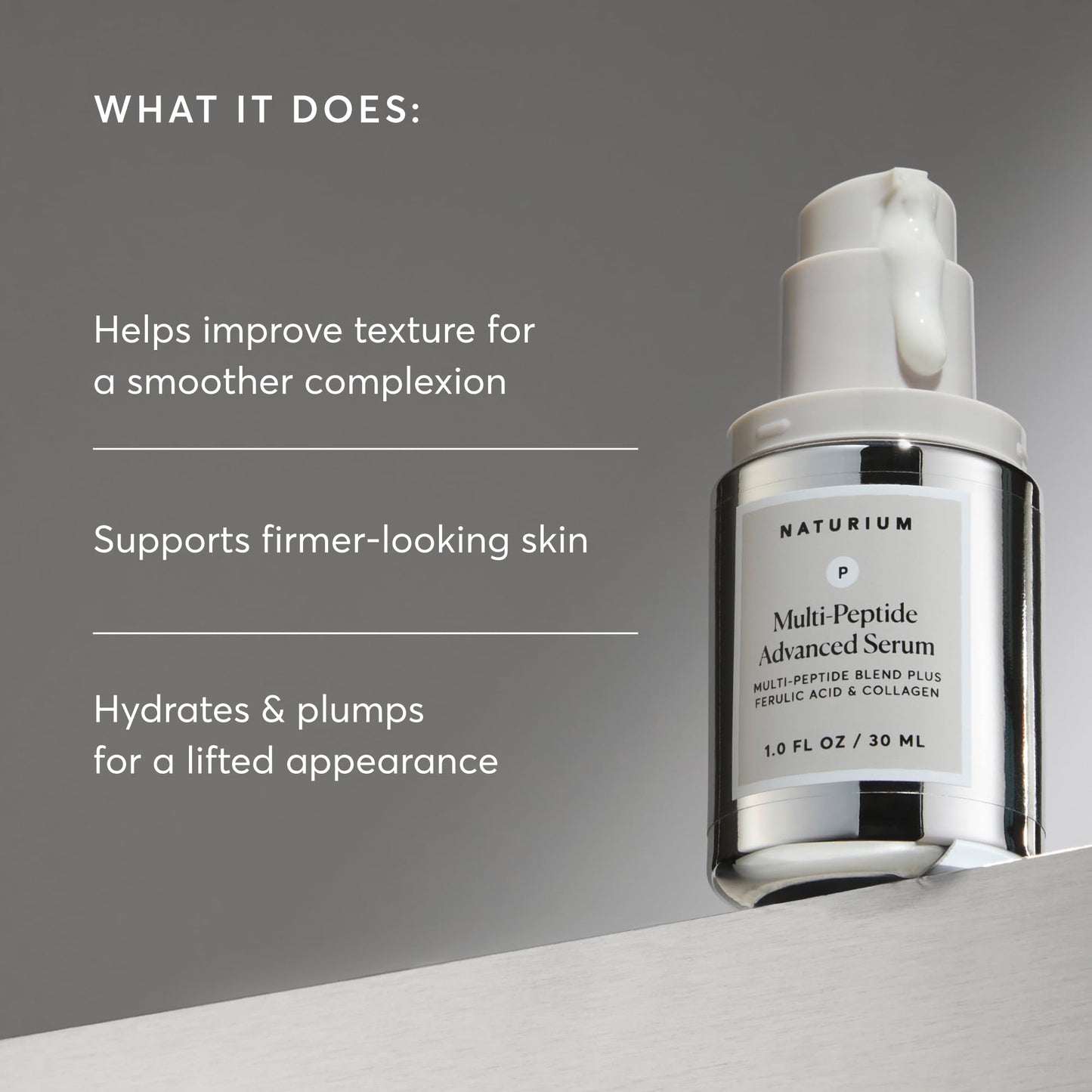 Naturium Multi-Peptide Advanced Serum, Firming & Smoothing Face Serum for Fine Lines & Wrinkles with Advanced Multi-Peptide Blend, 1 oz Beauty and Personal Care Naturium