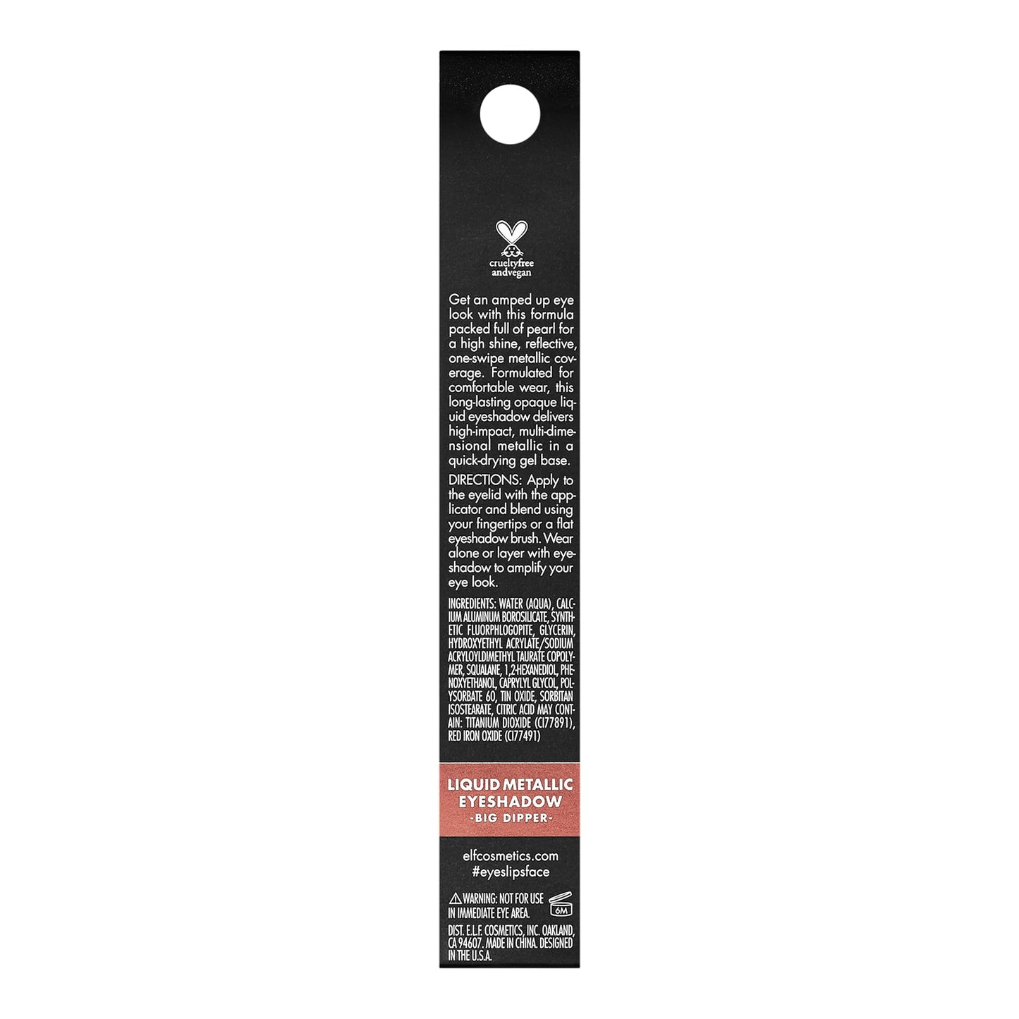 e.l.f. Liquid Metallic Eyeshadow, Gel Formula, High-Impact Multi-Dimensional Finish, One-Swipe Coverage, Big Dipper, 0.1 Fl Oz